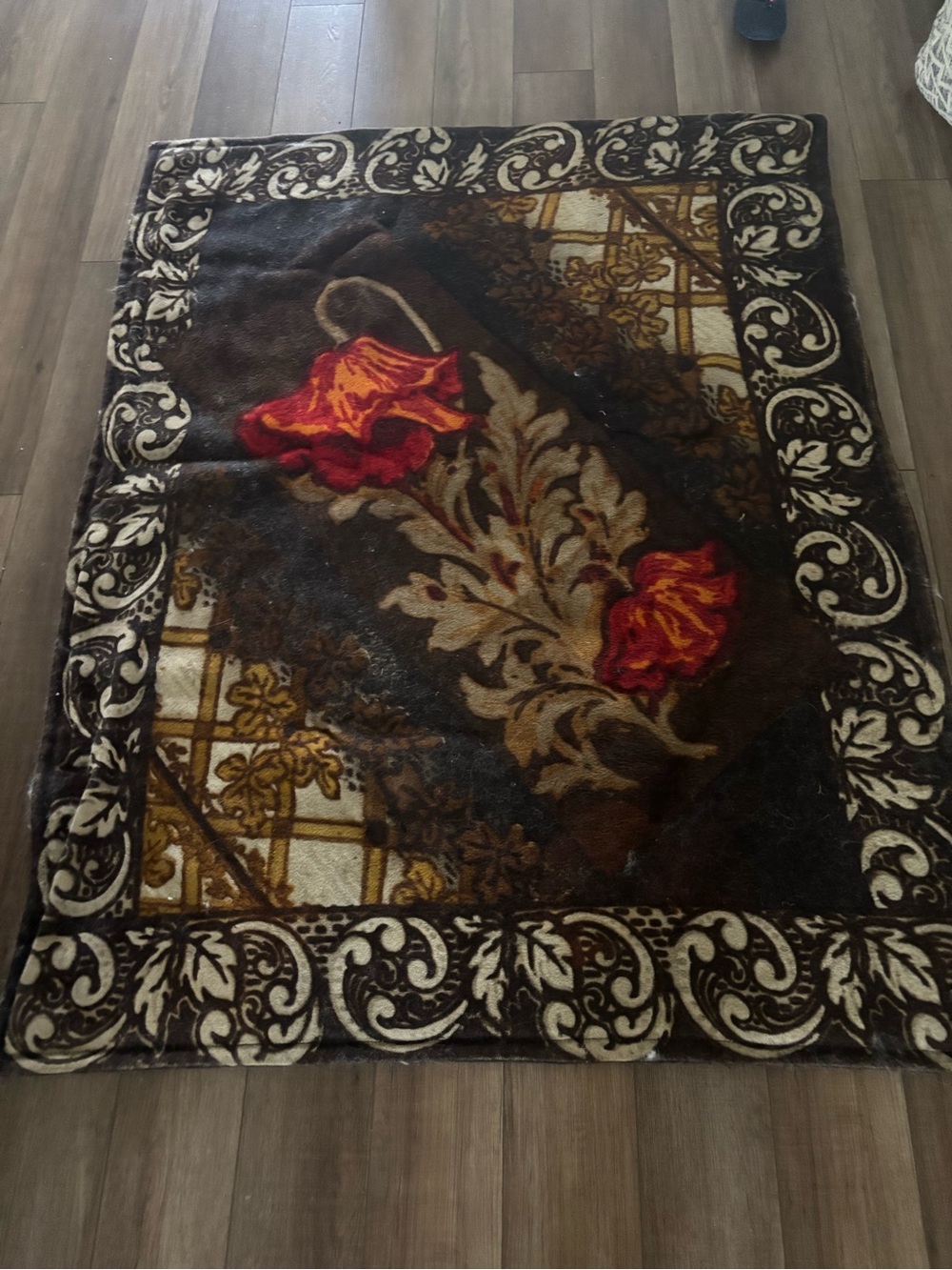 Chase antique horse  rag thick small carpet rug  Im